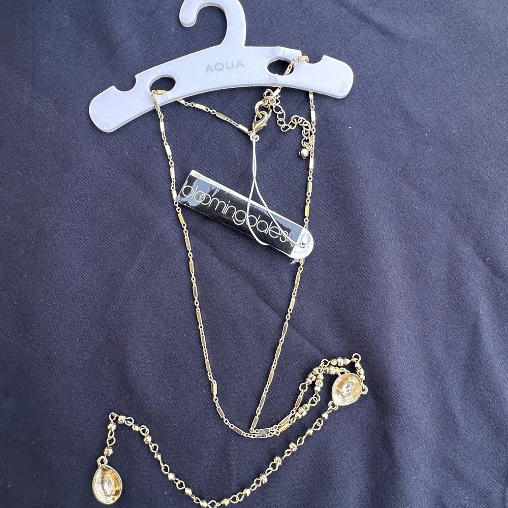 New AQUA Bloomingdale's Gold-Tone Chain Necklace
